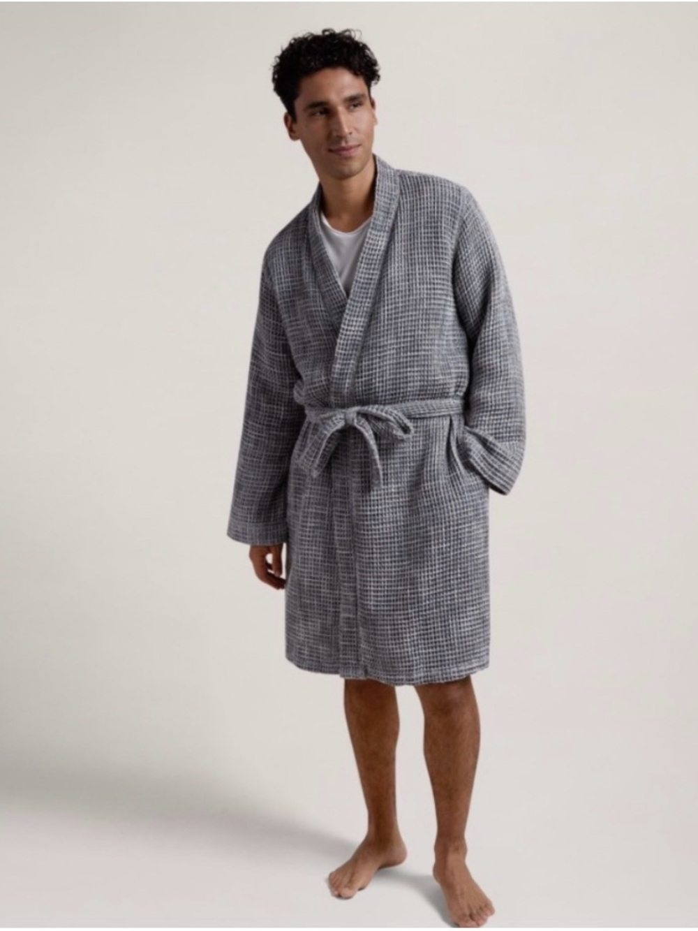Parachute Waffle Robe Size Small Grey